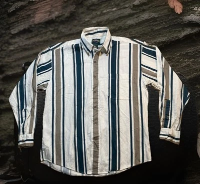 NEW Cambridge Classics Shirt Medium Cowboy Plaid Linen Cotton Blend Button Down - Image 1 of 4