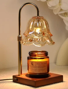 Candle Warmer Lamp with Timer, Flower Candle Lamp Warmer Black Dimmable Heigh... - Picture 1 of 8