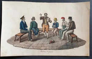 Acquerello antico Michela de Vito disegno cantatore d'istoria napoli 1830 circa - Picture 1 of 7