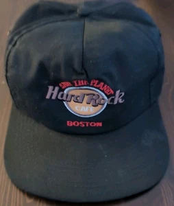 Hard Rock Cafe Boston Hut Save the Planet Strapback Made In USA Schwarz Vintage - Bild 1 von 6