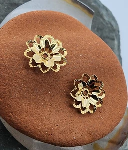 18k .750 Gold 15mm Jacket Enhancer Post Stud Au 25217 - Picture 1 of 10
