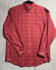 Orvis Men's Shirt Button Up Size Medium M Wrinkle Free Red Plaid Long Sleeve - Picture 1 of 11