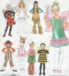 GIRLS' COSTUMES 3-8 Sewing Pattern Simplicity 3654 UNCUT Fairy Bee Ladybug - Picture 1 of 3