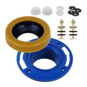 1 Set Toilet Flange with Wax Ring Toilet Gasket Home Bathroom Toilet Ring - Picture 1 of 12