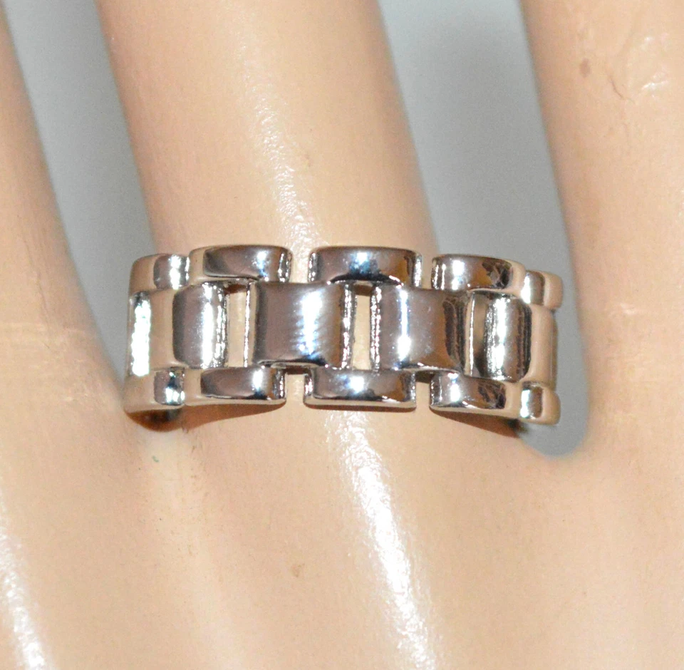 Anello donna argento fedina fascia regolabile metallo lucido regalo UX142 - Immagine 1 di 1