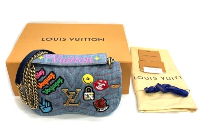 Bolso de Hombro Louis Vuitton Cadena Onda MM M52566 Denim Indigo Bordado NZ3198 Foto 1 de 4