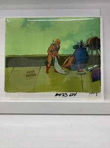 He-Man Masters of the Universe Animation Production Cel - He-Man & Copy BG Coa - Picture 1 of 4