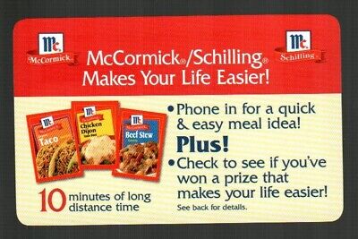 MCCORMICK / SCHILLING Makes Your Life Easier ( 1999 ) Phone Card ( EXPIRED ) • 2.50$