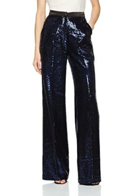 MILLIE MACKINTOSH Sequin Sparkle High Waisted Trouser Navy. Size-6UK. BNWT.  - Image 1 of 4
