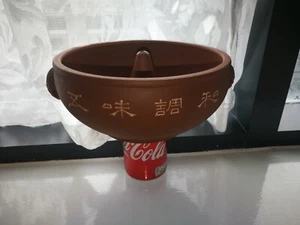 VINTAGE YiXing Terracotta Purple Clay Spice POT Bowl Rack Hanging Basket pottery - Picture 1 of 11