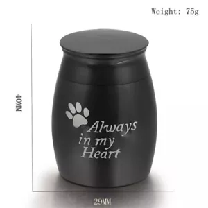 More details for always in my heart pet paw mini cremation ashes urn funeral memorial keepsake uk