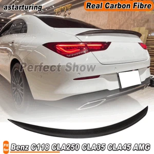 Fit For Benz W118 C118 CLA250 CLA45  REAl Carbon Rear Trunk Spoiler Wing Lip  - Picture 1 of 14