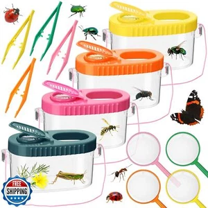 Halloscume 4 Sets Bug Collection Kit for Kids, Explorer Outdoor Kit with Bug - Picture 1 of 5