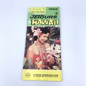 Folleto de viaje Cooks Hawaii Jetours Pan American a todo color desplegable 1965 - Imagen 1 de 4
