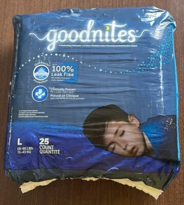 Нижнее белье для мальчиков Goodnites L/XL 25 карат 68-95 фунтов - Изображение 1 из 2