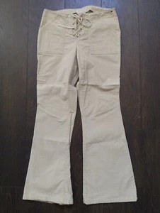 Vintage Y2K Tommy Hilfiger Velour Schnürhose Größe 9 Baumwolle Stretch - Bild 1 von 6