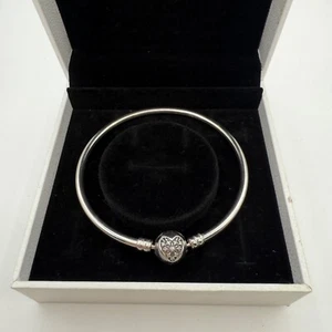 Pandora 925 ALE Ltd You Melt My Heart clasp moments charm bracelet bangle 19cm - Picture 1 of 18