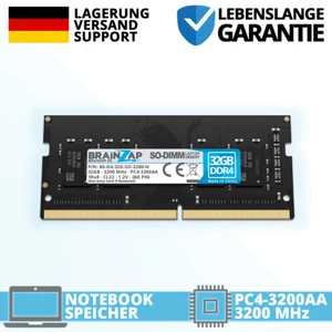 32GB DDR4 RAM PC4-3200AA SO-DIMM 1Rx8 3200MHz 1.2V Notebook Laptop Speicher CL22 - Bild 1 von 1