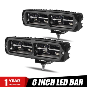 Barra de luces LED de trabajo 2X 6 pulgadas conducción punto de inundación todoterreno vainas camión ATV SUV UTV EE. UU. - Imagen 1 de 10
