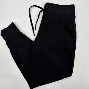 Athleta Solid Black Soft Knit Bliss Jogger Activewear Pants Drawstring Small - Picture 1 of 10