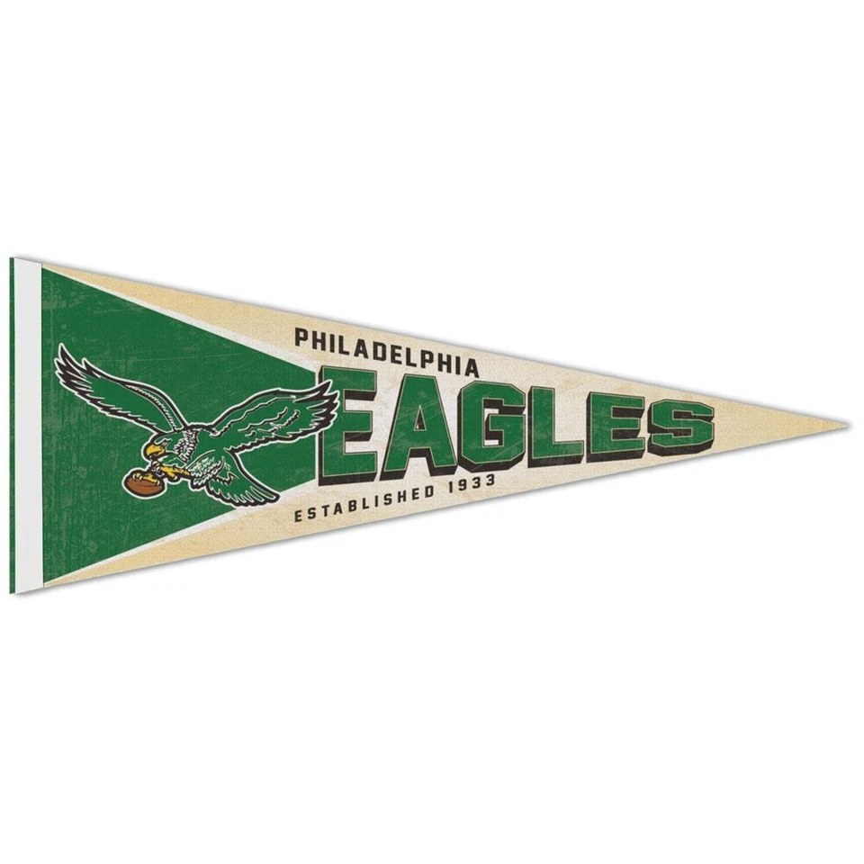 PHILADELPHIA EAGLES CLÁSICO RETRO LOGO ROLL UP FIELTRO BANDERÍN 12"x30" NUEVO WINCRAFT Foto 1 de 1