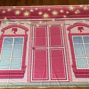 Barbie Pink Fabric Backdrop 88x66 Photo Booth Party Wall Decor - Picture 1 of 12