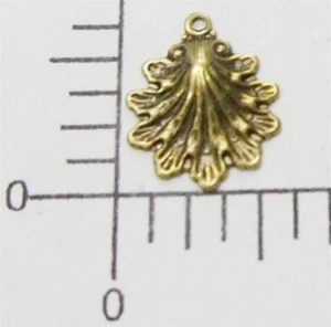 18913 4 piezas latón oxidado cáscara de almeja dije colgante hallazgo de joyería - Imagen 1 de 1