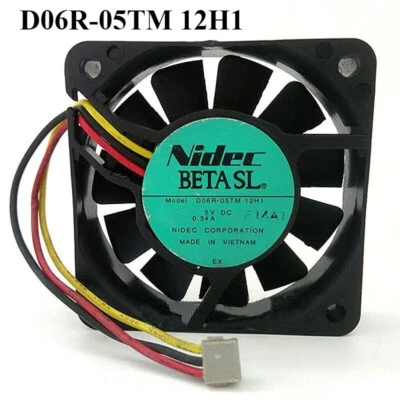 1PCS NIDEC DC 5V 0.34A D06R-05TM 12H1 3 Line Bearing Cooling Fan 60*60*15MM 6CM - Image 1 of 2