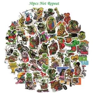 1Set/50pcs Random Ed Roth Vinyl Decal Big Daddy Graffiti Rat Fink Stickers - Picture 1 of 6