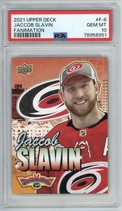 2021-22 Upper Deck Series 1 Jaccob Slavin Fanimation #F-6 PSA 10 Gem Mint POP 1 - Picture 1 of 2