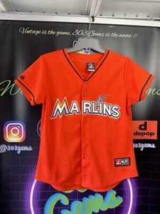 WOMENS Authentic Miami Marlins Majestic MLB Baseball Jersey - Picture 1 of 5