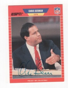 1989 PRO SET FOOTBALL ESPN CHRIS BERMAN AUTOGRAPH