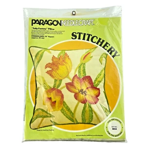 Paragon Tulip Fantasy Pillow 14 in. Square Needlepoint Kit 0856 Sweimier - Picture 1 of 8