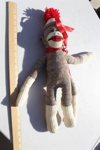 SOCK MONKEY - APROX 21" RED TASSLE ON HEAD  - Picture 1 of 2
