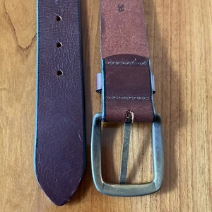 LL Bean Men's Genuine Leather Belt Brown Size 38 Gold Tone Buckle Made in UK - Picture 1 of 9