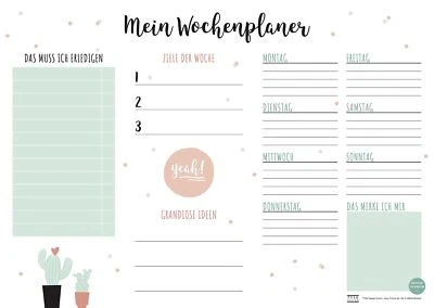 Schreibtischunterlage Kaktus 2er Pack Design wählbar Tischunterlage aus Papie... - Bild 1 von 3