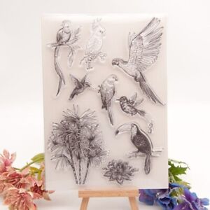Tropical Birds Rubber Clear Rubber Stamp For Scrapbook Decorative Card Making