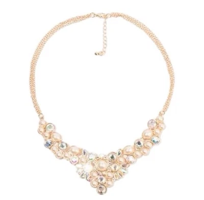 COLLAR BABERO ENCAJE TONO DORADO - NUEVO Foto 1 de 3