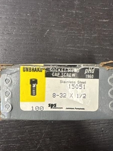 Unbrako #8-32 UNC x 1/2", Socket Head Cap Screw, Full Thread - 100 Piece - Picture 1 of 2