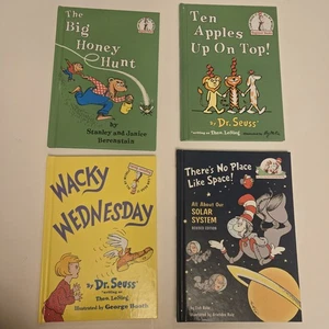 4 Vintage Dr Seuss Hard Back Books Wacky, Ten Apples, Honey Hunt, No Place Like - Picture 1 of 3
