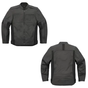 Chaqueta negra de cuero/textil para motocicleta de calle Icon Motorhead3 2024 - Elige la talla - Imagen 1 de 4