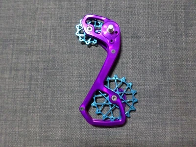 NUEVA JAULA CAMBIO TRASERO GARBARUK + POLEAS PARA EMBRAGUE SHIMANO 11 W AZUL PÚRPURA Foto 1 de 4