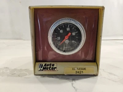 AUTOMETER 2421 Traditional Chrome Mechanical Oil Pressure Gauge 2-1/16" 0-100PSI - Image 1 of 4