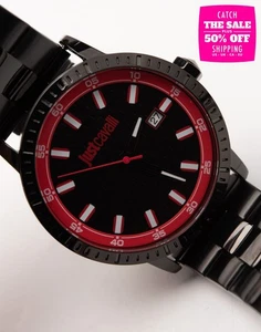 RRP €179 JUST CAVALLI Stainless Steel Analogue Watch Water-Resistant 3 ATM - Picture 1 of 8