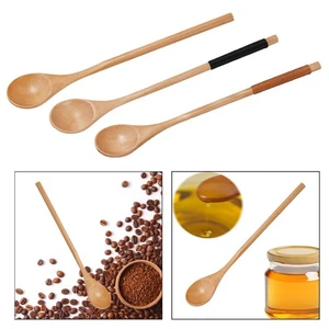 Long Handle Spoon Multiuse Dessert Spoon Housewarming Gifts Wooden Tea Spoon - Picture 1 of 21