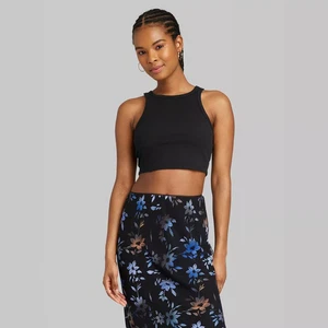 Camiseta sin mangas acanalada pequeña para mujer - Wild Fable™ negra XS - Imagen 1 de 3