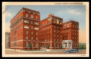 Postcard Colonial Hospital Exterior View, Rochester, Minnesota - Picture 1 of 2