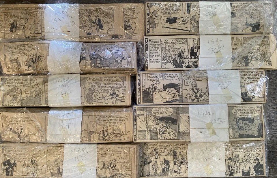 Lote de quadrinhos The Nebbs Daily 1933–1943 250+ por ano jornal da era da Segunda Guerra Mundial - Imagem 1 de 4