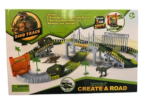 Dino Track Create-A-Road Playset – Flexible Dinosaur Race Track for Kids - Picture 1 of 4