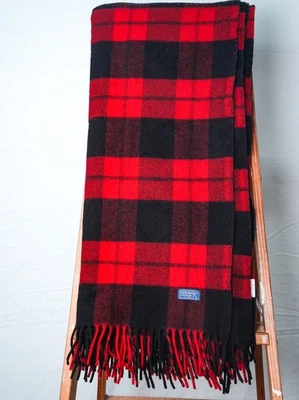 Faribault Woolen Mill Co.100% Wool Throw Blanket Buffalo Check Plaid 50x70" USA - Image 1 of 4